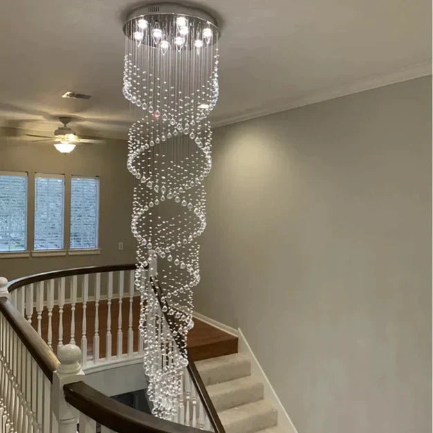 New Trend Spiral Crystal Chandelier For Staircase-MEET LIGHTING