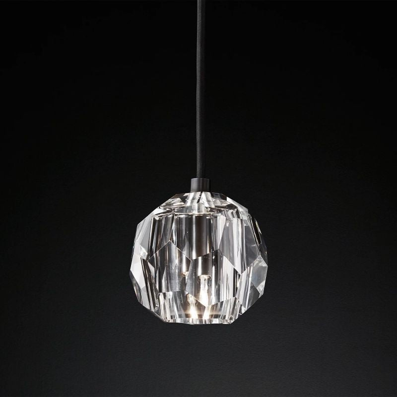 Kristal Glass Cord Pendant chandeliers for dining room,chandeliers for stairways,chandeliers for foyer,chandeliers for bedrooms,chandeliers for kitchen,chandeliers for living room Rbrights Matte Black Clear 