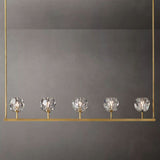 Kristal Clear Glass Linear Chandelier 48" chandeliers for dining room,chandeliers for stairways,chandeliers for foyer,chandeliers for bedrooms,chandeliers for kitchen,chandeliers for living room Rbrights Lacquered Burnished Brass  