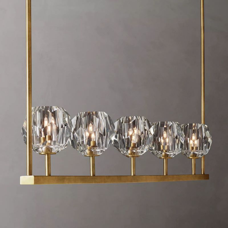 Kristal Clear Glass Linear Chandelier 48" chandeliers for dining room,chandeliers for stairways,chandeliers for foyer,chandeliers for bedrooms,chandeliers for kitchen,chandeliers for living room Rbrights   