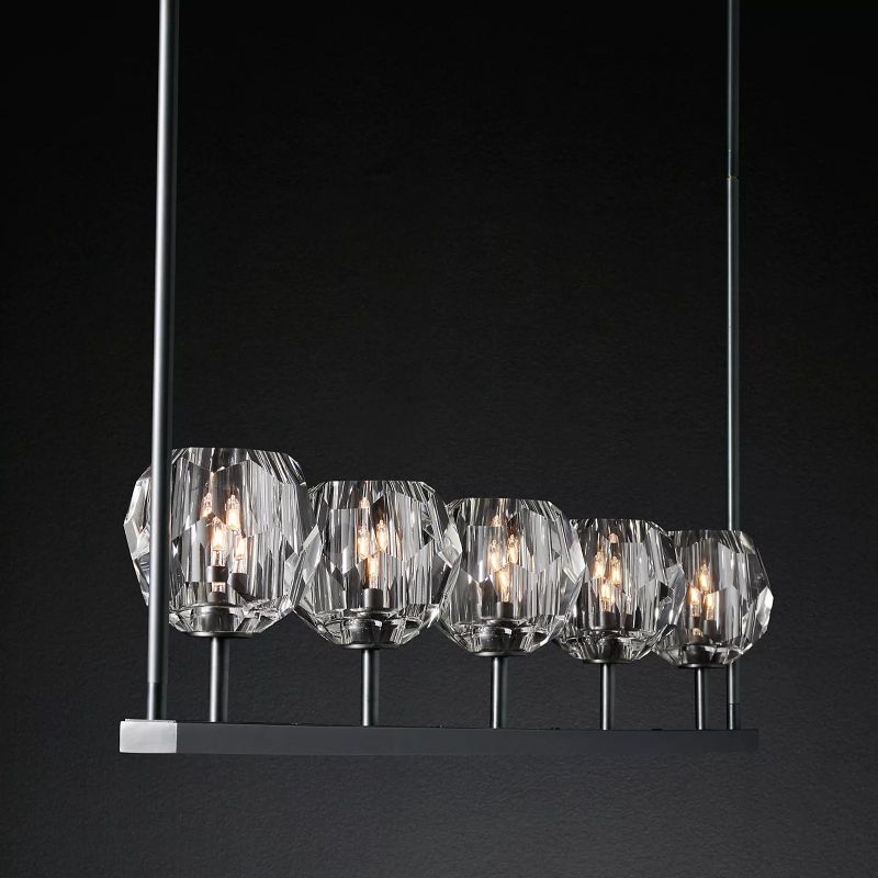 Kristal Clear Glass Linear Chandelier 60" chandeliers for dining room,chandeliers for stairways,chandeliers for foyer,chandeliers for bedrooms,chandeliers for kitchen,chandeliers for living room Rbrights   