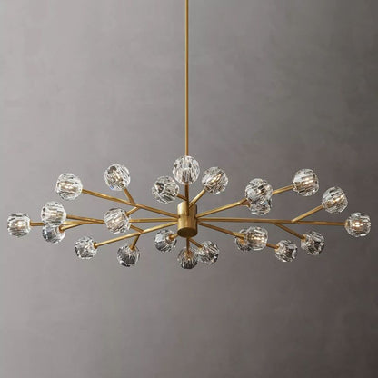 Kristal Clear Glass Oval Chandelier 72" chandeliers for dining room,chandeliers for stairways,chandeliers for foyer,chandeliers for bedrooms,chandeliers for kitchen,chandeliers for living room Rbrights Lacquered Burnished Brass  
