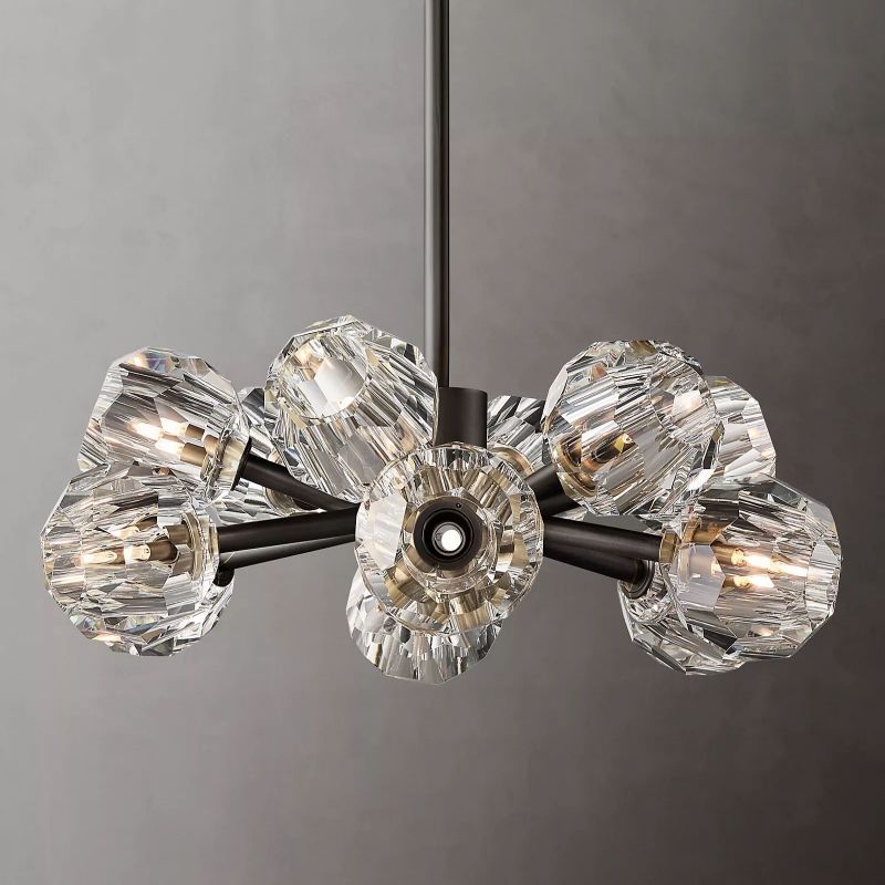 Kristal Clear Glass Round Chandelier 24" chandeliers for dining room,chandeliers for stairways,chandeliers for foyer,chandeliers for bedrooms,chandeliers for kitchen,chandeliers for living room Rbrights   