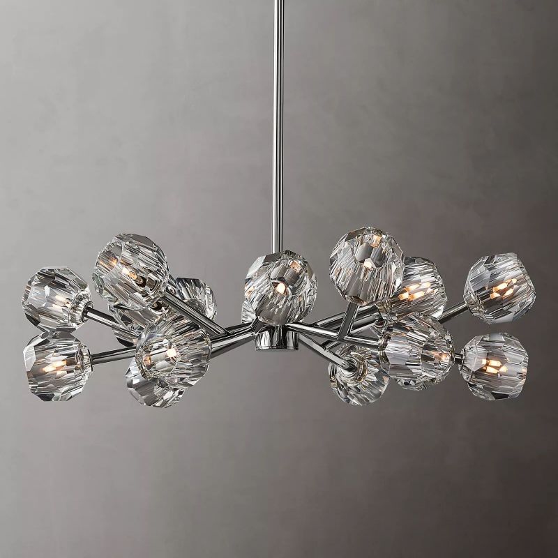 Kristal Clear Glass Round Chandelier 36" chandeliers for dining room,chandeliers for stairways,chandeliers for foyer,chandeliers for bedrooms,chandeliers for kitchen,chandeliers for living room Rbrights Polished Nickel  