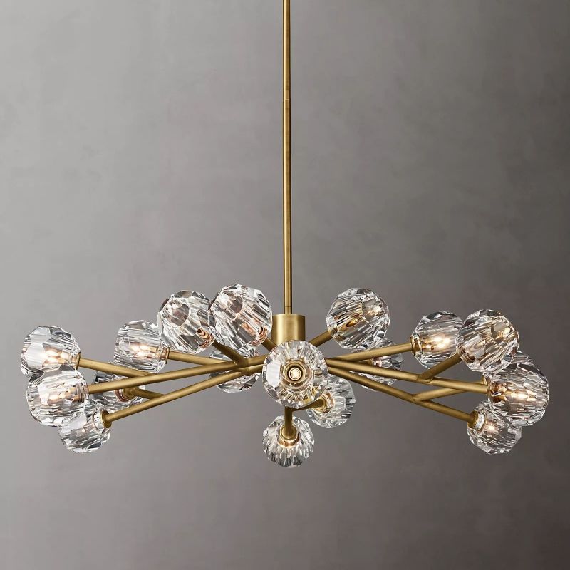 Kristal Clear Glass Round Chandelier 48" chandeliers for dining room,chandeliers for stairways,chandeliers for foyer,chandeliers for bedrooms,chandeliers for kitchen,chandeliers for living room Rbrights   