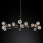 Kristal Clear Glass Round Chandelier 60" chandeliers for dining room,chandeliers for stairways,chandeliers for foyer,chandeliers for bedrooms,chandeliers for kitchen,chandeliers for living room Rbrights Matte Black  