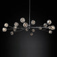 Kristal Clear Glass Round Chandelier 72" chandeliers for dining room,chandeliers for stairways,chandeliers for foyer,chandeliers for bedrooms,chandeliers for kitchen,chandeliers for living room Rbrights Matte Black  