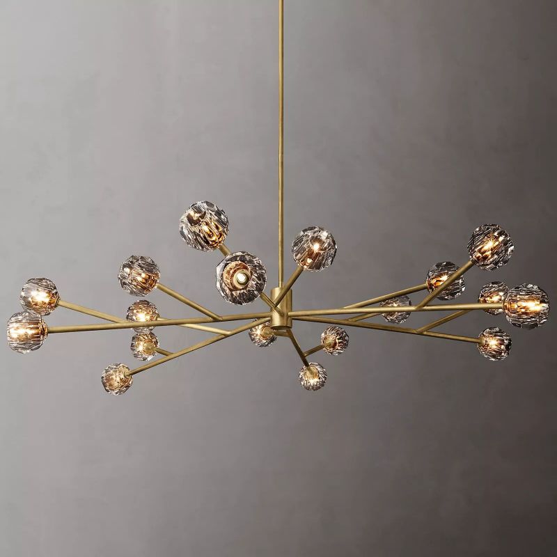 Kristal Clear Glass Round Chandelier 72" chandeliers for dining room,chandeliers for stairways,chandeliers for foyer,chandeliers for bedrooms,chandeliers for kitchen,chandeliers for living room Rbrights Lacquered Burnished Brass  