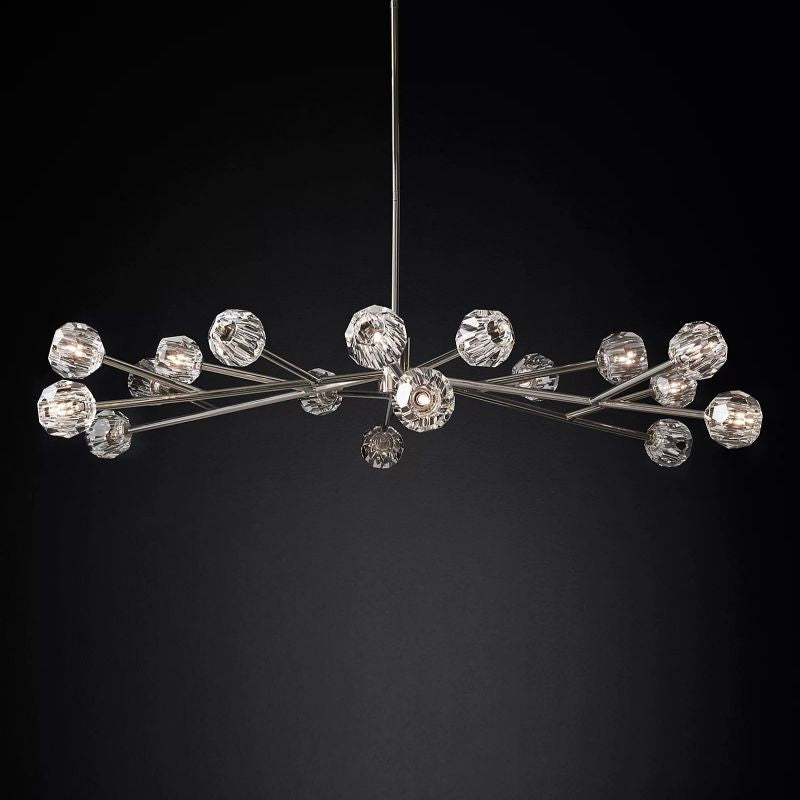 Kristal Clear Glass Round Chandelier 72" chandeliers for dining room,chandeliers for stairways,chandeliers for foyer,chandeliers for bedrooms,chandeliers for kitchen,chandeliers for living room Rbrights Polished Nickel  