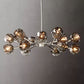 Kristal Smoke Glass Round Chandelier 36" chandeliers for dining room,chandeliers for stairways,chandeliers for foyer,chandeliers for bedrooms,chandeliers for kitchen,chandeliers for living room Rbrights Polished Nickel  