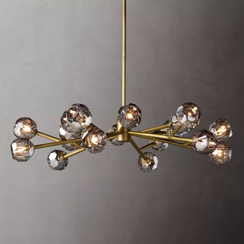 Kristal Smoke Glass Round Chandelier 48" chandeliers for dining room,chandeliers for stairways,chandeliers for foyer,chandeliers for bedrooms,chandeliers for kitchen,chandeliers for living room Rbrights   
