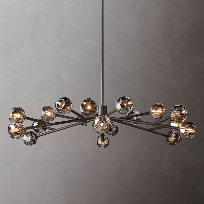 Kristal Smoke Glass Round Chandelier 60" chandeliers for dining room,chandeliers for stairways,chandeliers for foyer,chandeliers for bedrooms,chandeliers for kitchen,chandeliers for living room Rbrights   