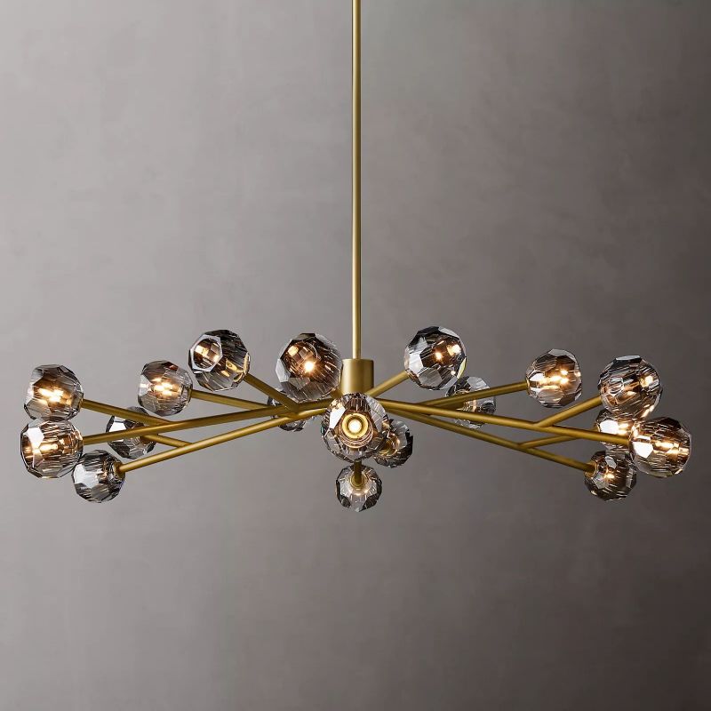 Kristal Smoke Glass Round Chandelier 60" chandeliers for dining room,chandeliers for stairways,chandeliers for foyer,chandeliers for bedrooms,chandeliers for kitchen,chandeliers for living room Rbrights   