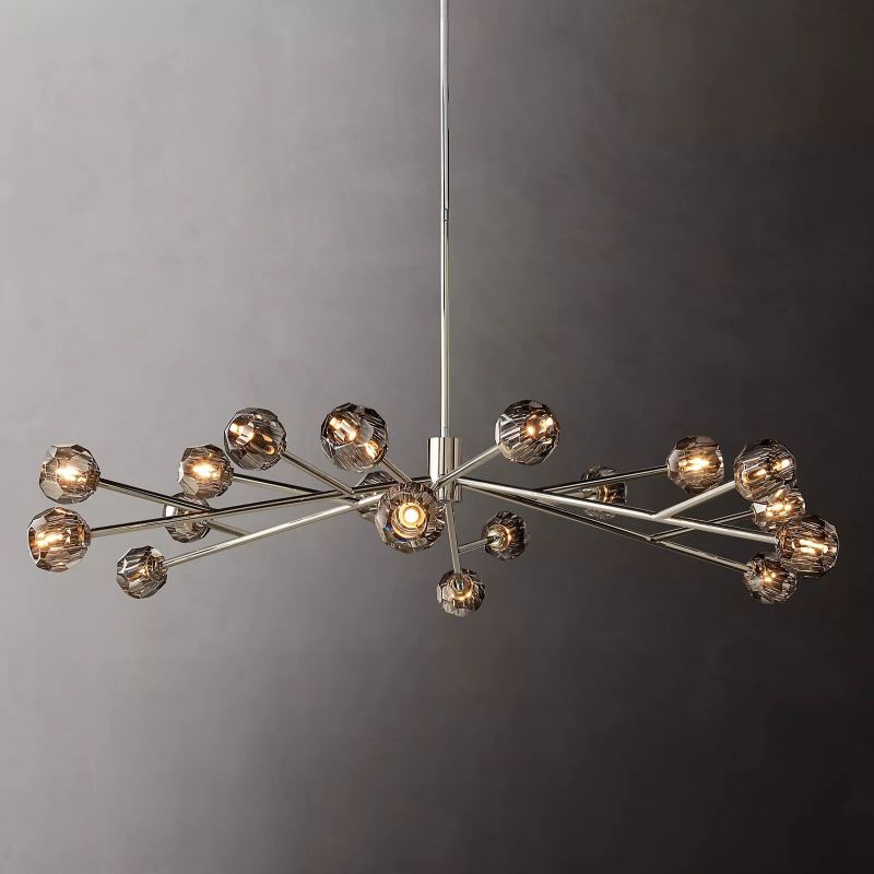 Kristal Smoke Glass Round Chandelier 72" chandeliers for dining room,chandeliers for stairways,chandeliers for foyer,chandeliers for bedrooms,chandeliers for kitchen,chandeliers for living room Rbrights   