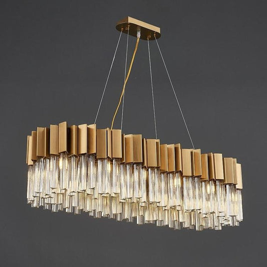 Kubica Oval Crystal Chandelier-Meet Lighting