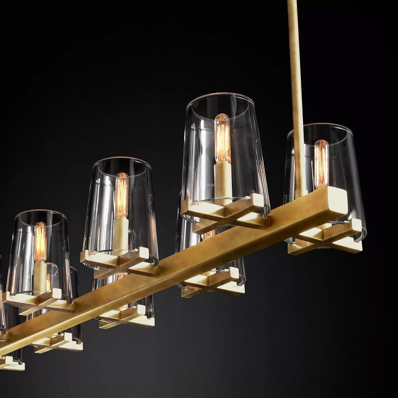 Kuseau Glass Linear Chandelier 49"-Meet Lighting