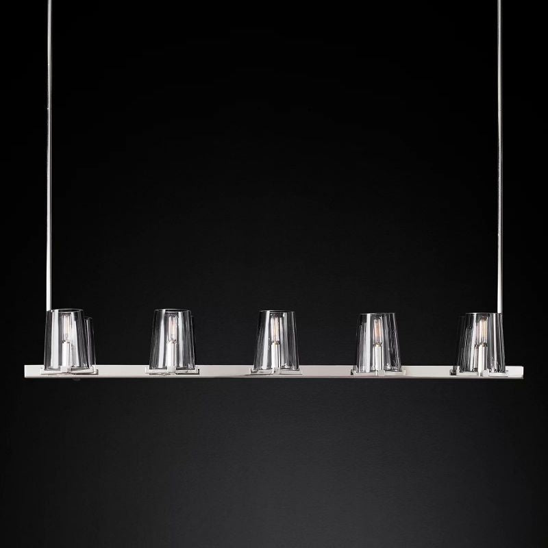 Kuseau Glass Linear Chandelier 49"-Meet Lighting