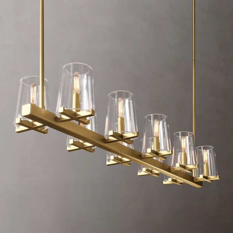 Kuseau Glass Linear Chandelier 49"-MEET LIGHTING