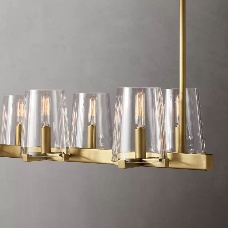 Kuseau Glass Linear Chandelier 49"-Meet Lighting