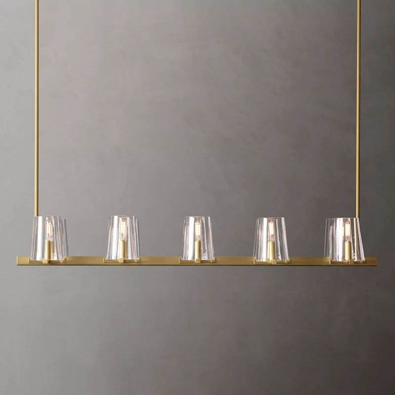 Kuseau Glass Linear Chandelier 49"-Meet Lighting