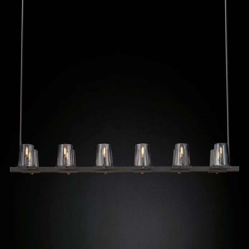 Kuseau Glass Linear Chandelier 60"-MEET LIGHTING