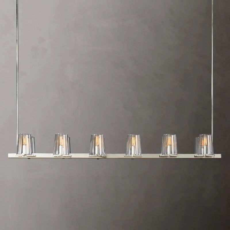 Kuseau Glass Linear Chandelier 60"-MEET LIGHTING