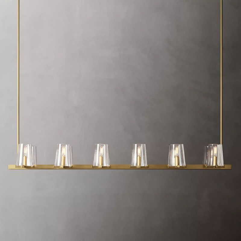 Kuseau Glass Linear Chandelier 60"-MEET LIGHTING
