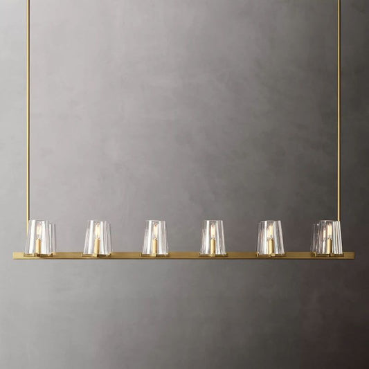 Kuseau Glass Linear Chandelier 60"-Meet Lighting