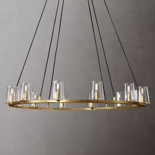 Kuseau Glass Round Chandelier 48"-Meet Lighting