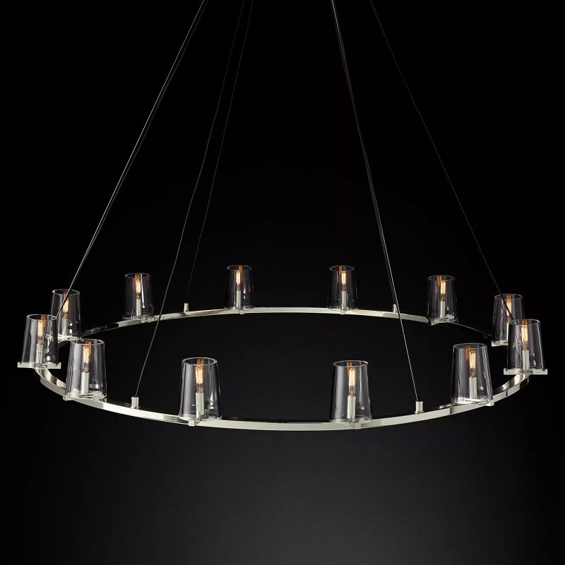 Kuseau Glass Round Chandelier 60"-Meet Lighting