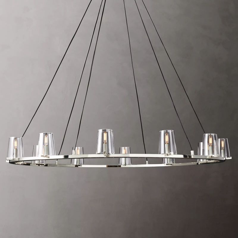 Kuseau Glass Round Chandelier 60"-Meet Lighting