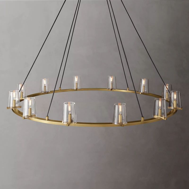 Kuseau Glass Round Chandelier 60"-Meet Lighting