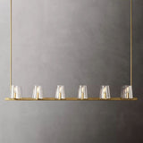 Kuseau Glass Linear Chandelier 60" chandeliers for dining room,chandeliers for stairways,chandeliers for foyer,chandeliers for bedrooms,chandeliers for kitchen,chandeliers for living room Rbrights Lacquered Burnished Brass  