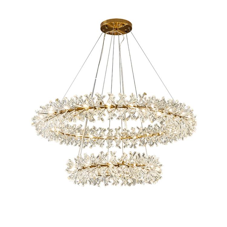 Kylia 2 Tier Ring Crystal Chandelier 72”-MEET LIGHTING
