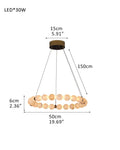 Pearl Alabaster Necklace Round Chandelier 20in 24in 31in 40in | Single Ring
