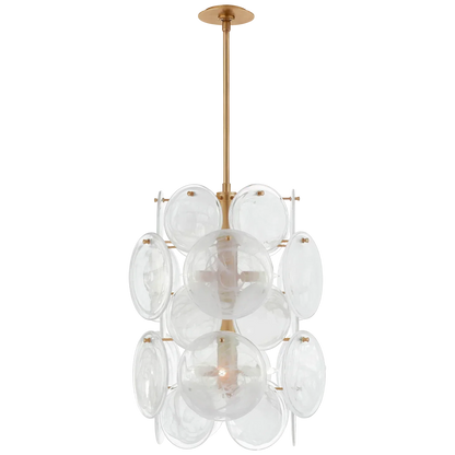 Talia Barrel Glass Chandelier 20", Kitchen Lighting Modern Chandelier for Home