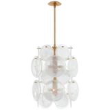 Talia Barrel Glass Chandelier 20", Kitchen Lighting Modern Chandelier for Home