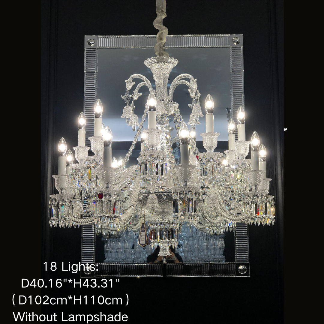 Light Luxury Classic Short Version Tiered Candle Light Crystal Chandelier for High-ceiling Rooms/Living Room-MEET LIGHTING