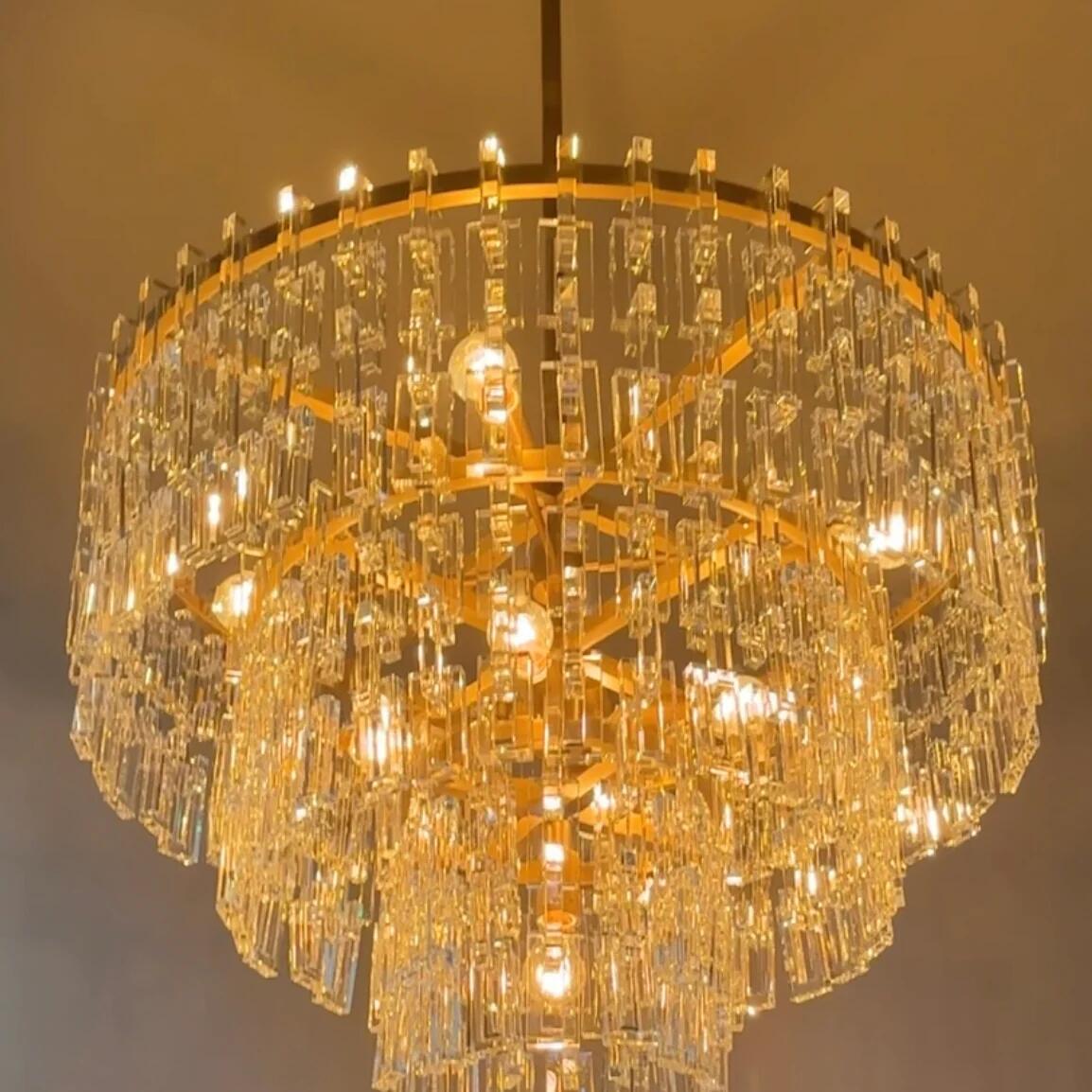 Mariogold Multi-Tier Crystal Chain Round Chandelier 36" 48" 60"