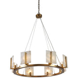 Alabaster Large Contemporary Halo Chandelier