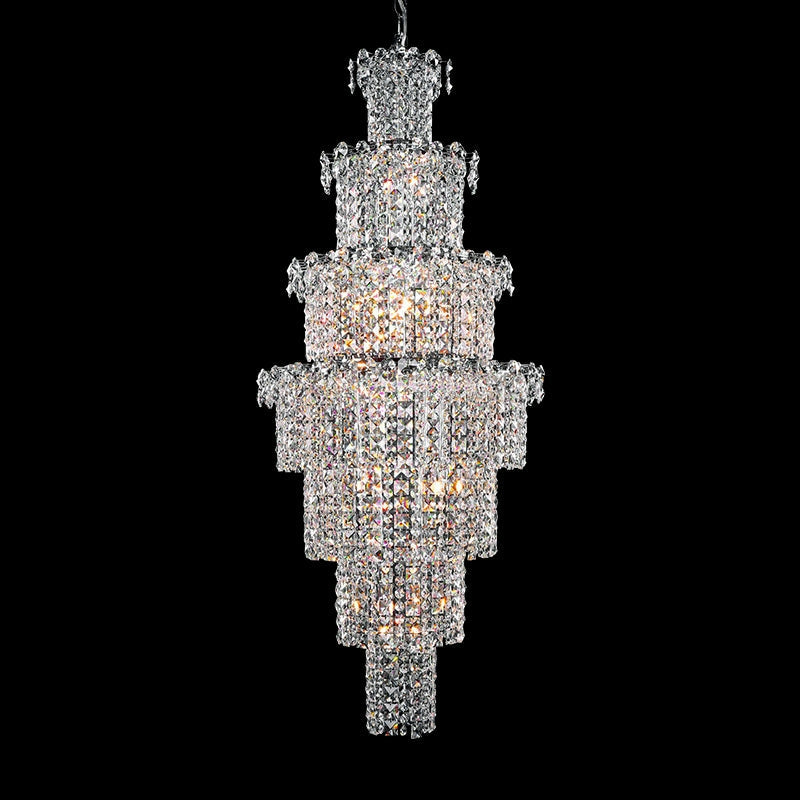 Large Multi-pieces Crystal Chandelier Stylish Ceiling Light Fixture For Foyer Living Room Staircase-MEET LIGHTING
