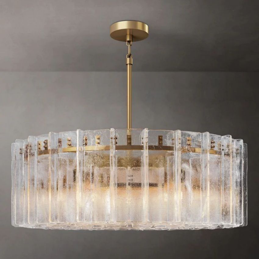 Lattic Clear Glass Round Chandelier 60"-MEET LIGHTING
