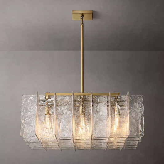Latracy Square Chandelier 37" chandeliers for dining room,chandeliers for stairways,chandeliers for foyer,chandeliers for bedrooms,chandeliers for kitchen,chandeliers for living room Rbrights Lacquered Burnished Brass  