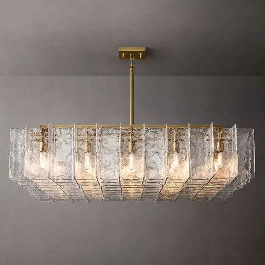 Latracy Square Chandelier 60" chandeliers for dining room,chandeliers for stairways,chandeliers for foyer,chandeliers for bedrooms,chandeliers for kitchen,chandeliers for living room Rbrights Lacquered Burnished Brass  