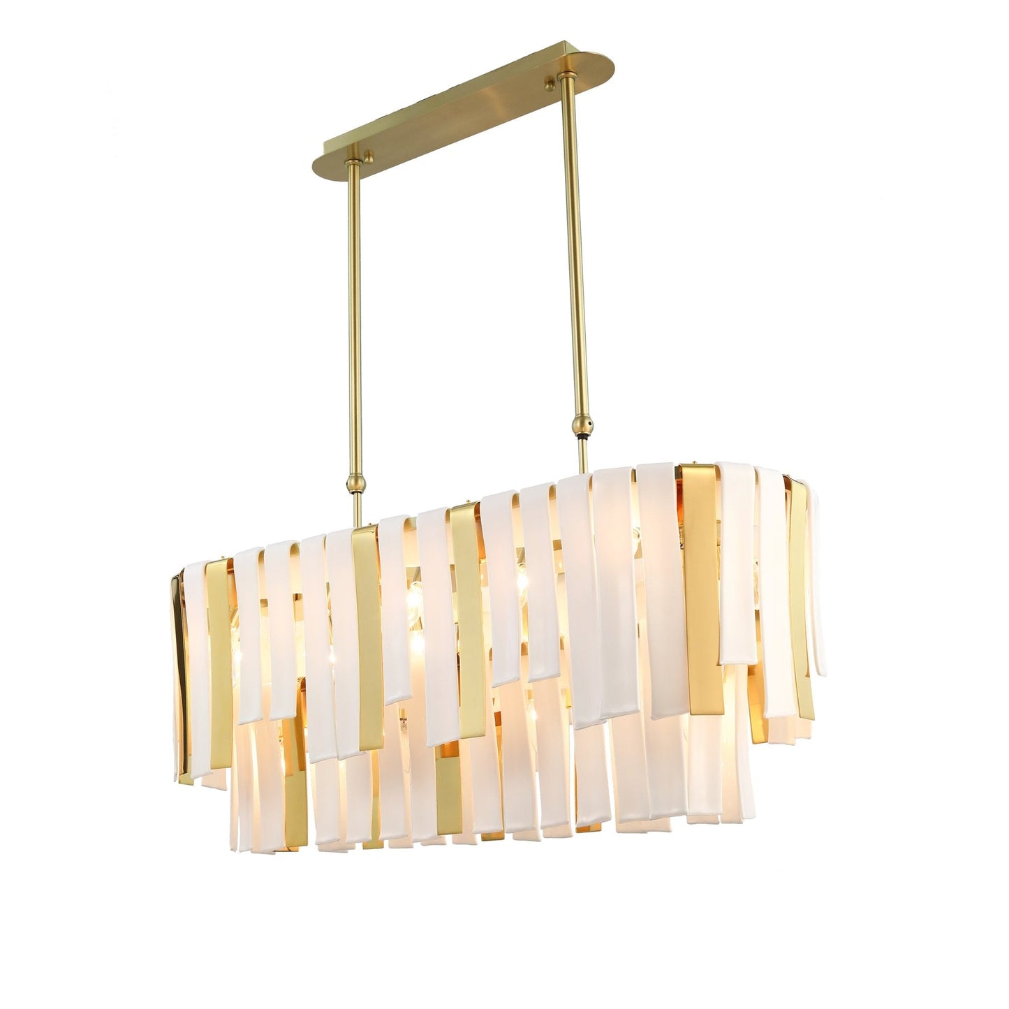 Leslie 3-Tier Rectangular Chandelier-Meet Lighting