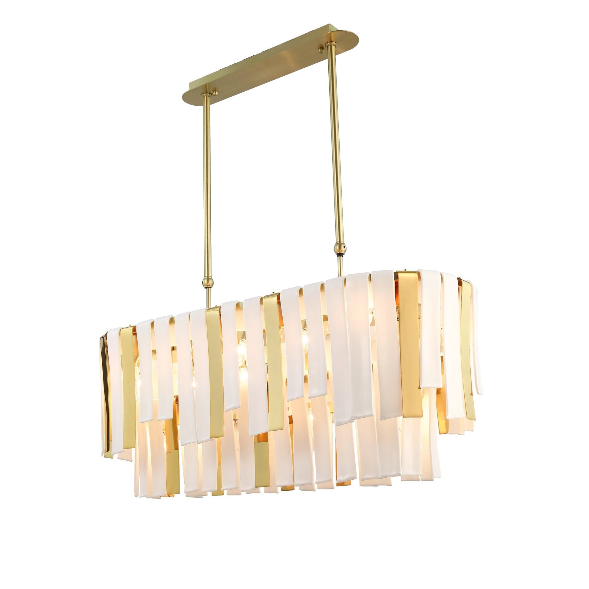 Leslie 3-Tier Rectangular Chandelier-Meet Lighting