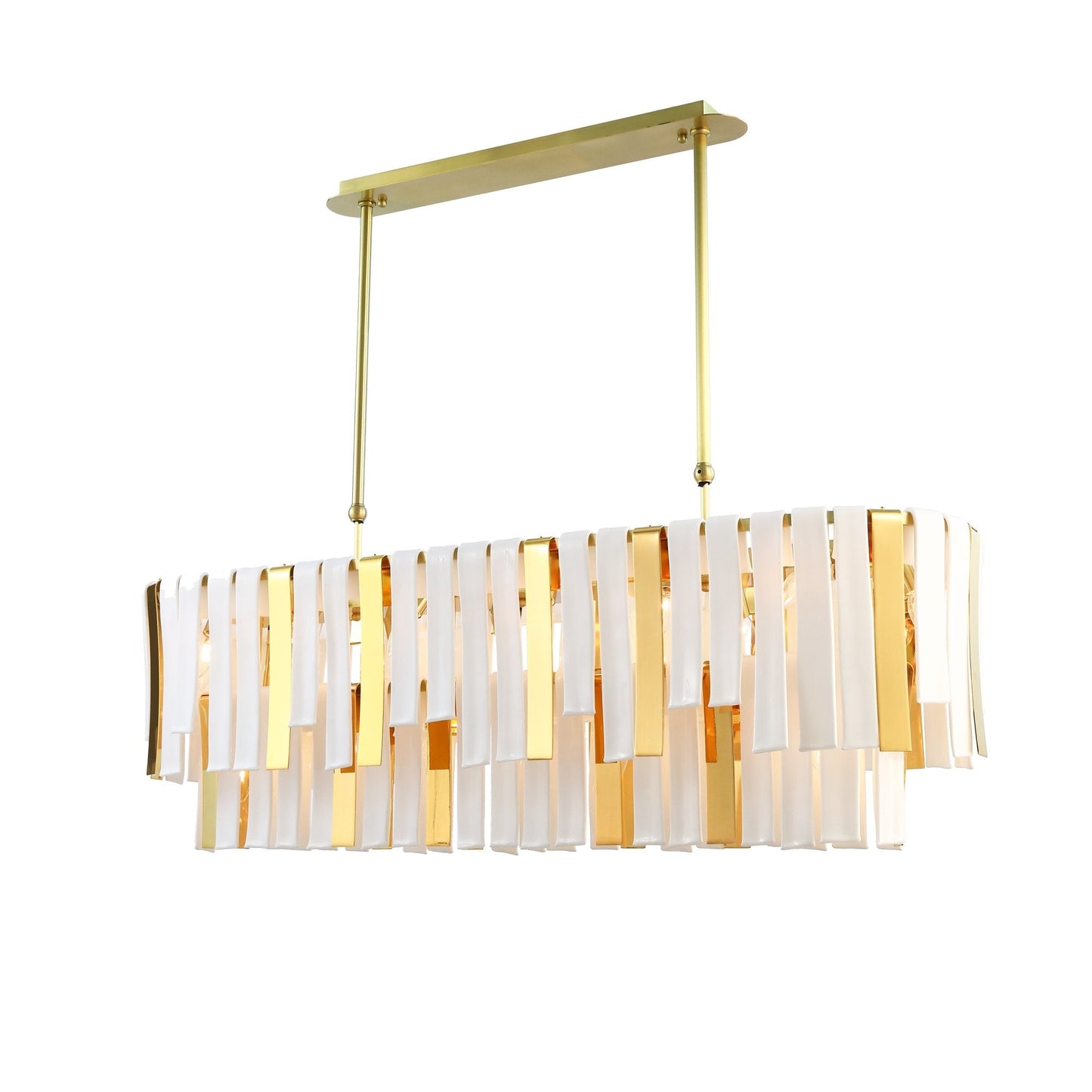 Leslie 3-Tier Rectangular Chandelier-Meet Lighting