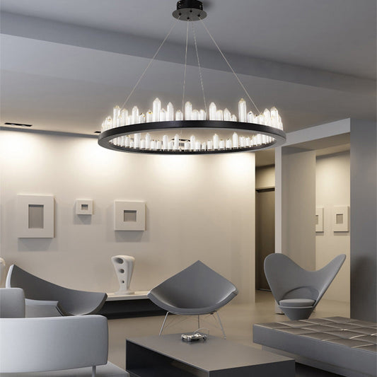 Leti Crystal Round Chandelier-Meet Lighting