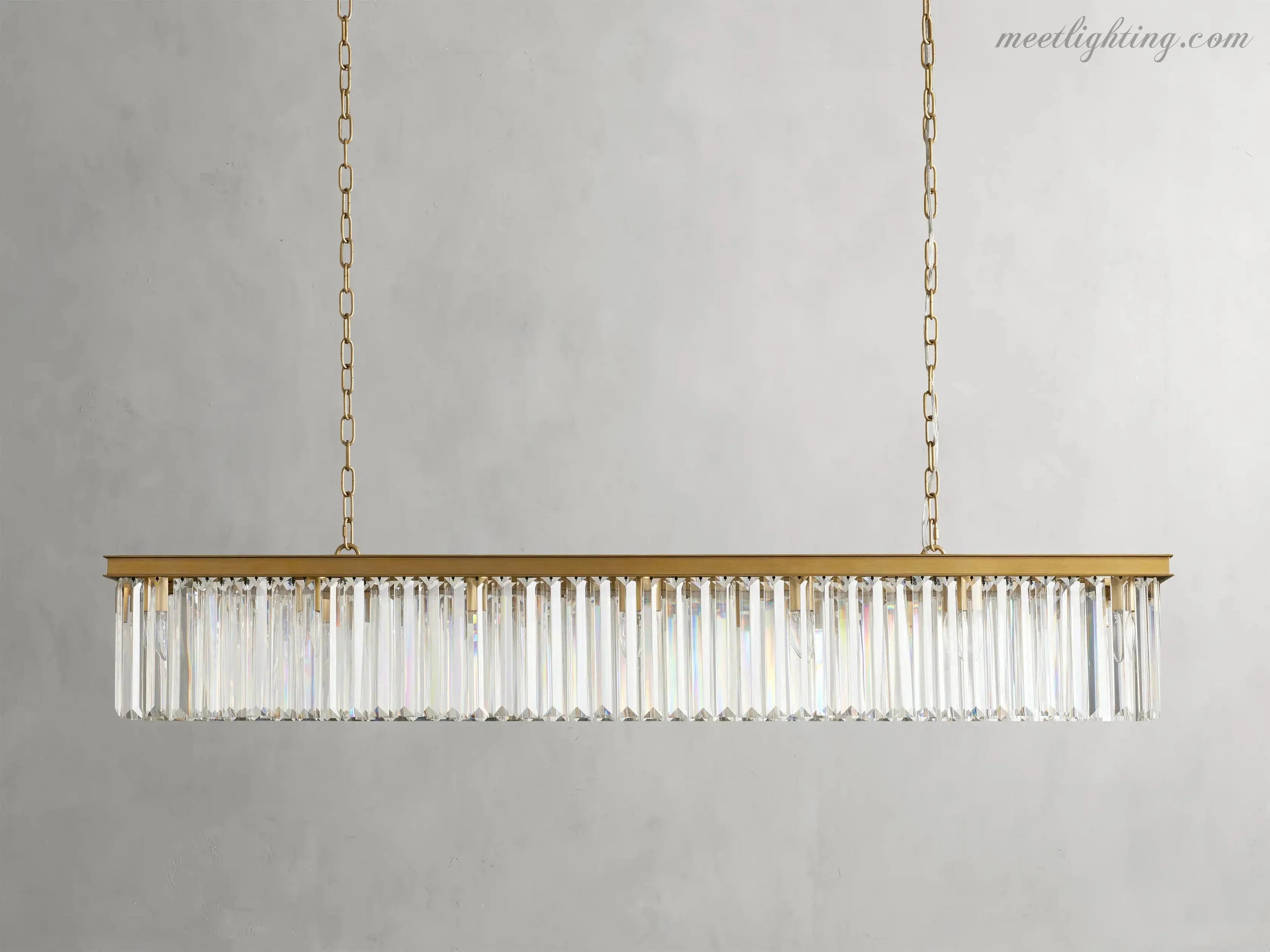 Leyland Rectangular Crystal Chandelier-MEET LIGHTING