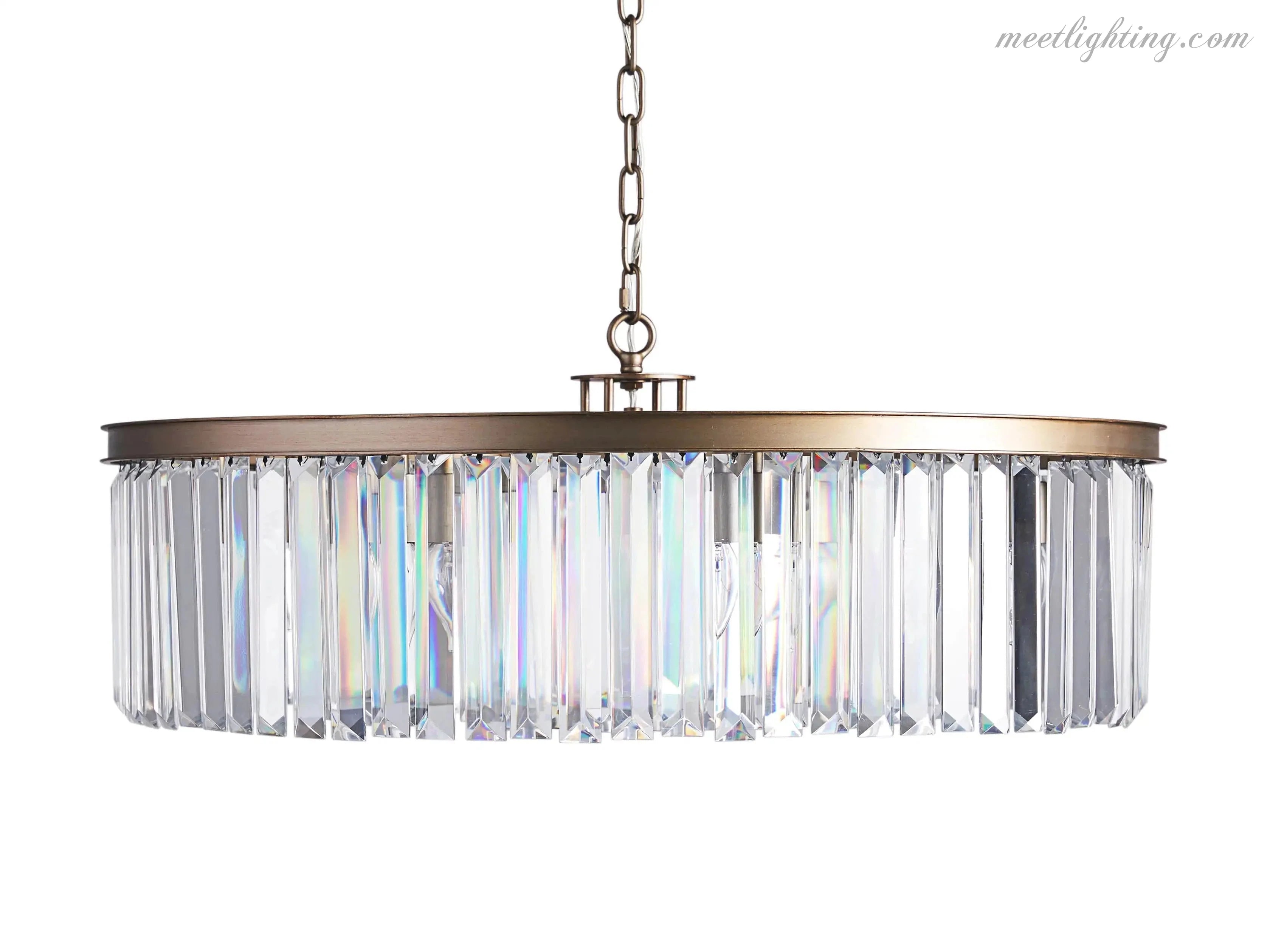 Leyland Round Crystal Chandelier-MEET LIGHTING